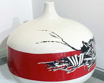 Emilio Scanavino - Small red and black vase